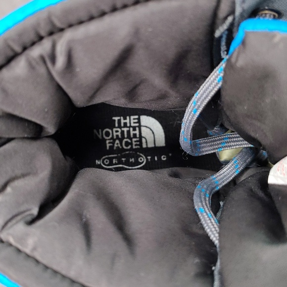 The North Face Boots Boys Blue Gray Primaloft Nuptse Insulated Snow Winter - Picture 7 of 10